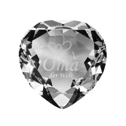 NANU-NANA Diamant-Herz Mit Spruch, Oma, 8 Cm