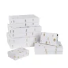 NANU-NANA 6er Set Geschenkkarton Prägung, Haus/weiß/gold