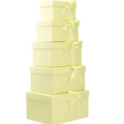 NANU-NANA 5er Set Geschenkkarton Schleife, Gelb