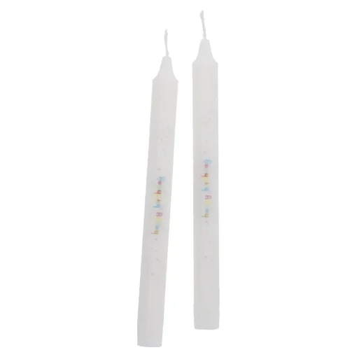 NANU-NANA 2er Set Stabkerze Geburtstag, Happy Birthday/ Konfetti