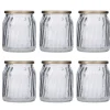 NANU-NANA 6er Set Windlicht Votiv, Goldrand/klar, 7 Cm