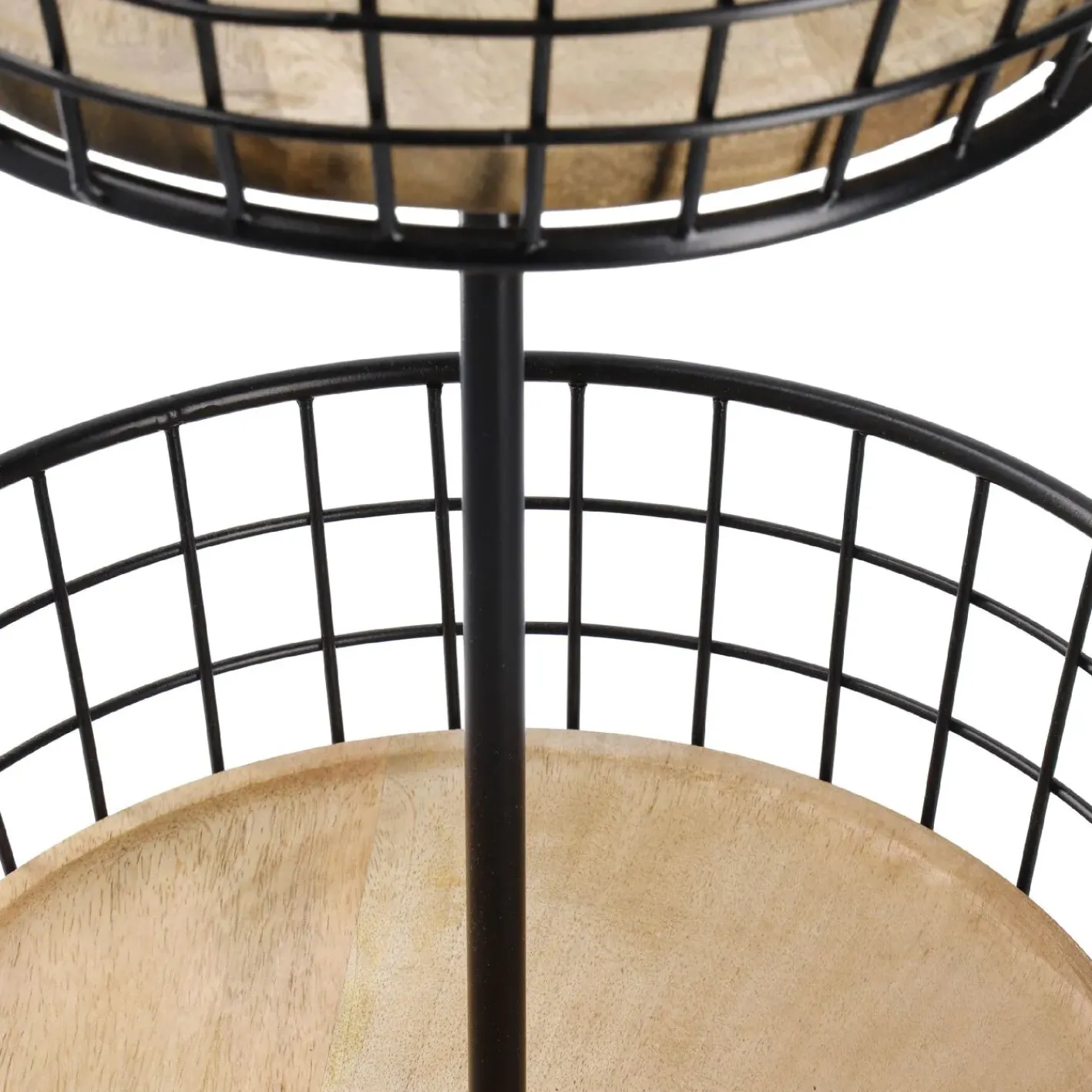 NANU-NANA Etagere Holz/Metall, 2 Körbe, Schwarz, 68 Cm