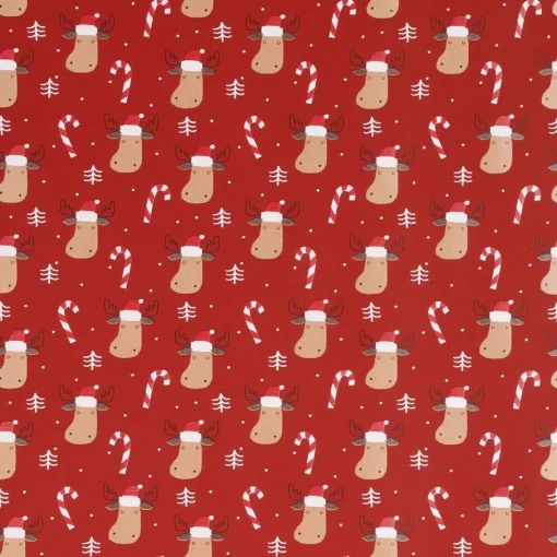 NANU-NANA Geschenkpapier Mix, Elch/rot, 2 M