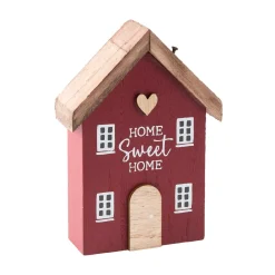 NANU-NANA Haus Mit Spruch, Rot, 12 Cm