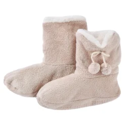 NANU-NANA Hausschuhe Bootie, Uni/beige, Größe 40-42