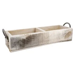 NANU-NANA Holz-Schale, 2 Fächer/Griff, 48 Cm