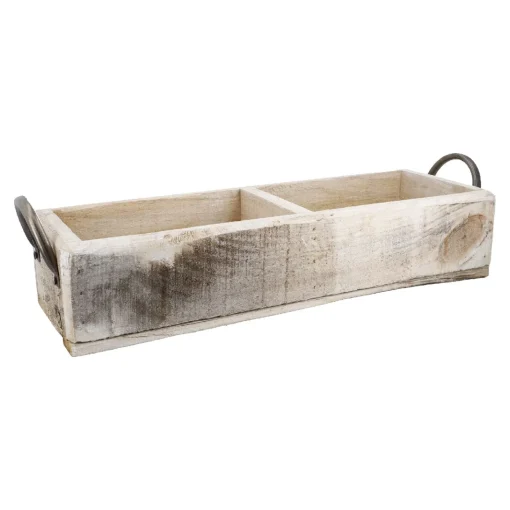NANU-NANA Holz-Schale, 2 Fächer/Griff, 48 Cm
