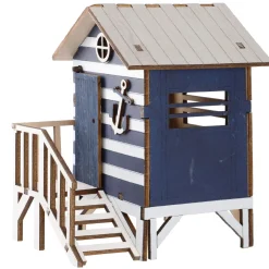 NANU-NANA Holz-Strandhaus, Blau, 16 Cm