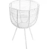 NANU-NANA Kerzenhalter Drahtkorb, Weiß, 17 Cm