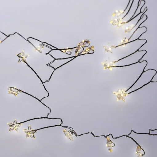 NANU-NANA Lichterkette Stern/Cluster, Silber, 48 LED