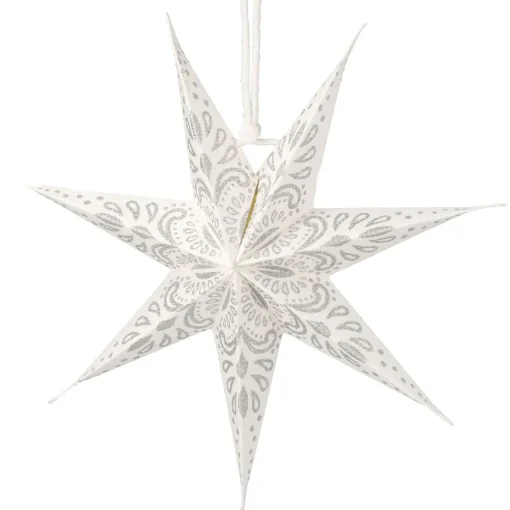 NANU-NANA Papierstern, Weiß/silber, Ornament, 18 Cm