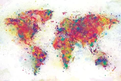 NANU-NANA Poster World Map - Colour Splash, Nr. 9
