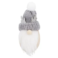 NANU-NANA Wichtel Mütze/Geweih, Grau, 9 Cm