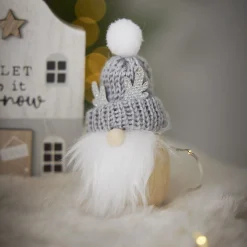 NANU-NANA Wichtel Mütze/Geweih, Grau, 9 Cm